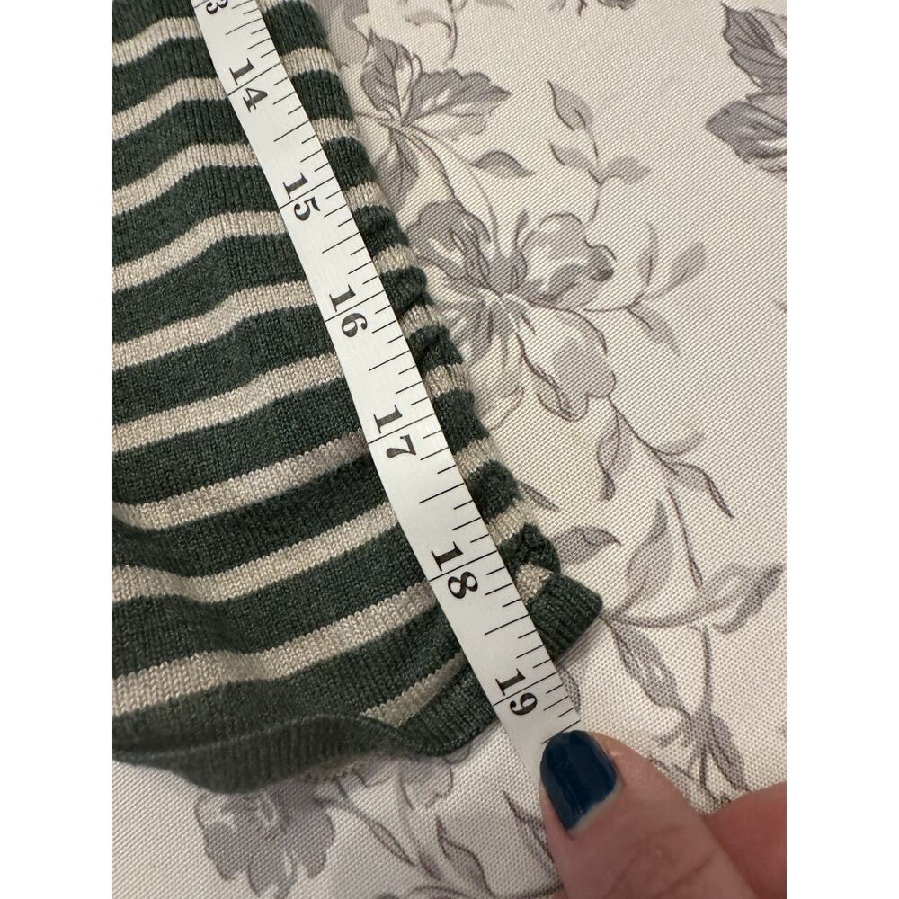 Women's 89th & Madison Green Cream Stripe Knitted Sweater Sz XL - Picture 13 of 13